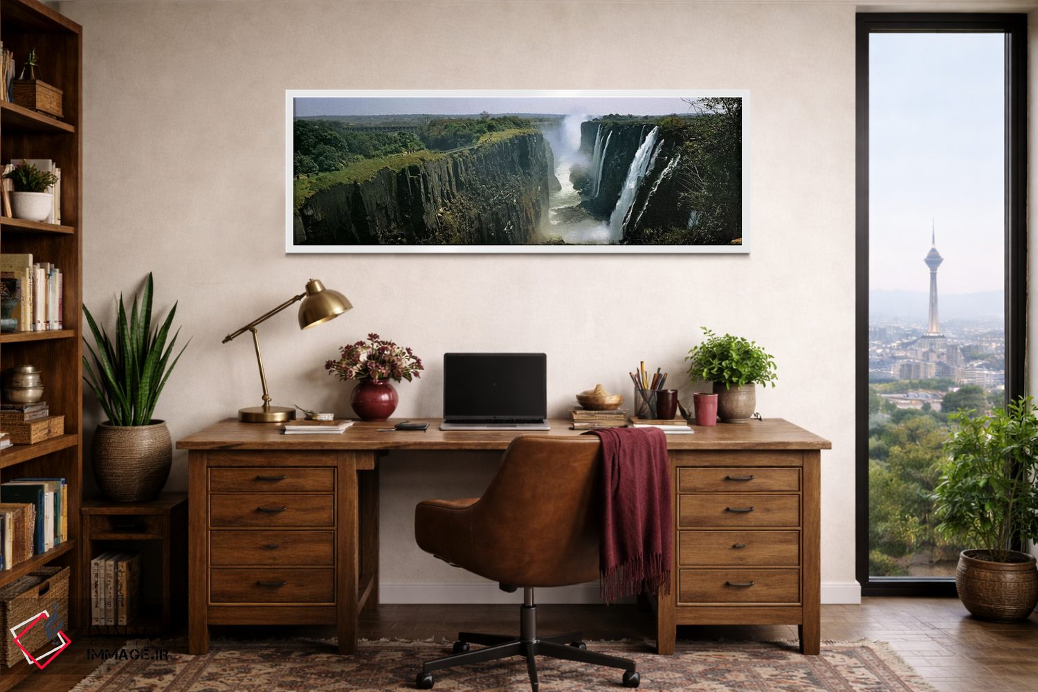 تابلو دکوراتیو دره اول، آبشار ویکتوریا ، لیوینگ استون، زامبیا اثر پانورامیک ایمجز - D2W