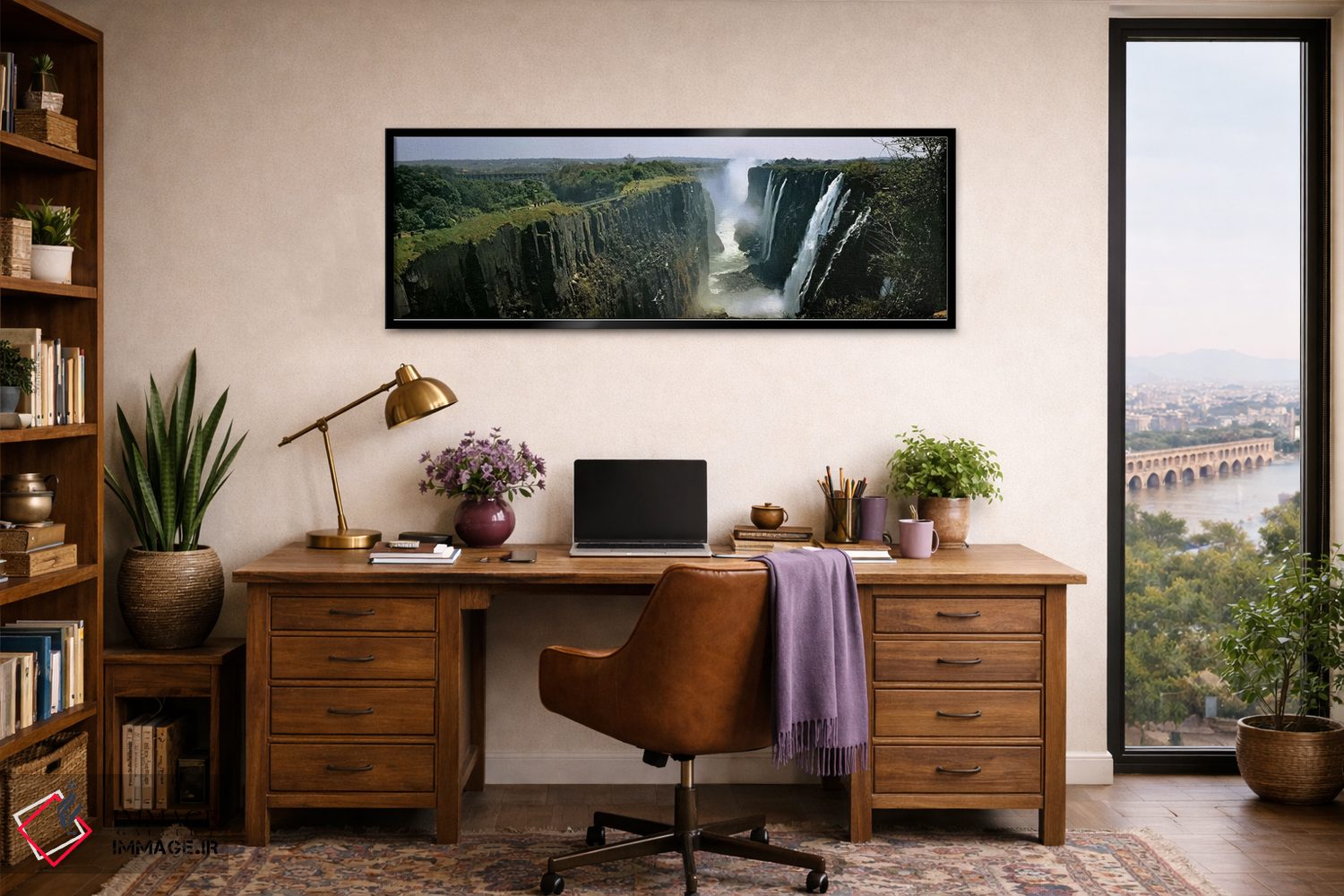 تابلو دکوراتیو دره اول، آبشار ویکتوریا ، لیوینگ استون، زامبیا اثر پانورامیک ایمجز - D3B