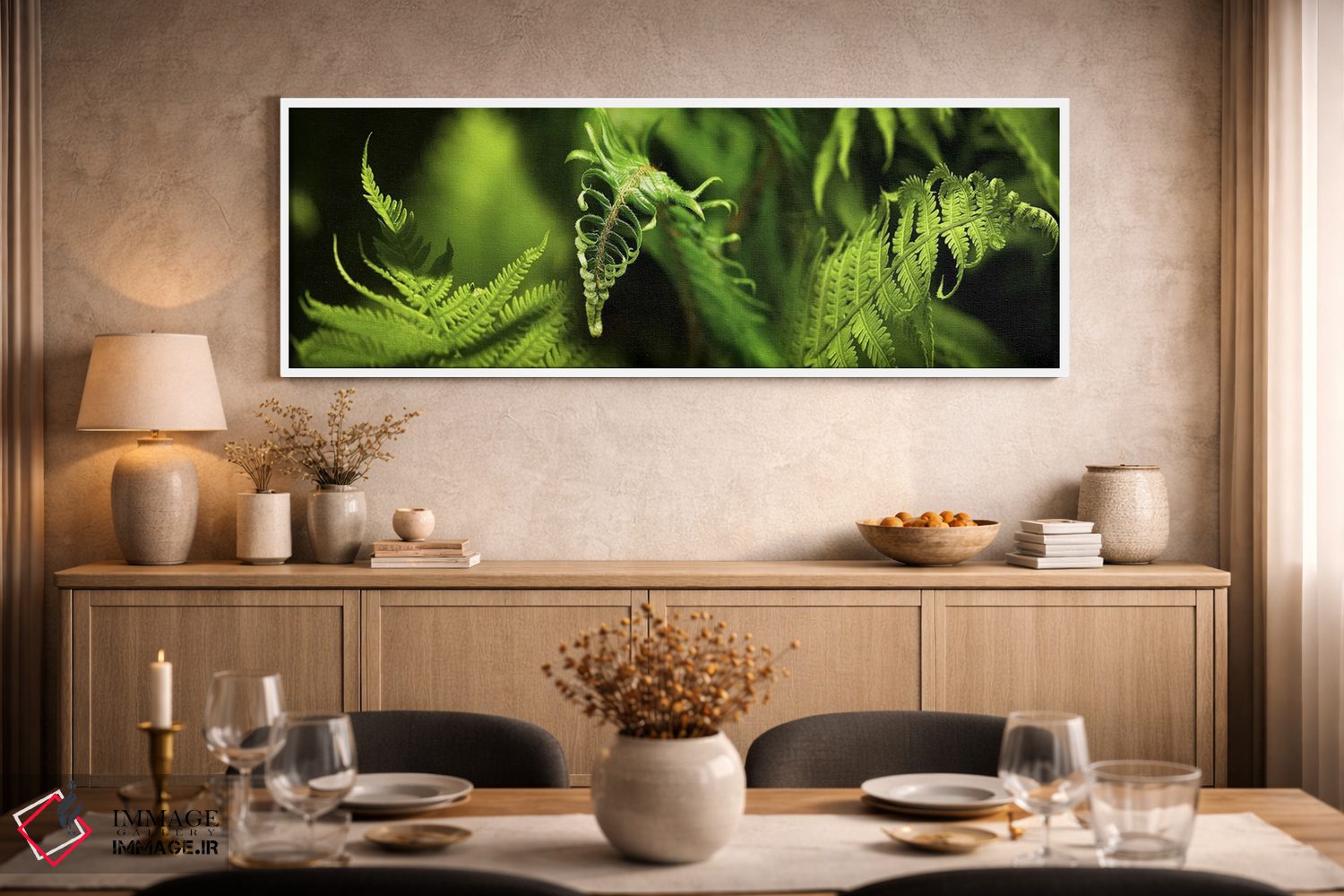 تابلو دکوراتیو نمای نزدیک از سرخس ها اثر پانورامیک ایمجز - D1W