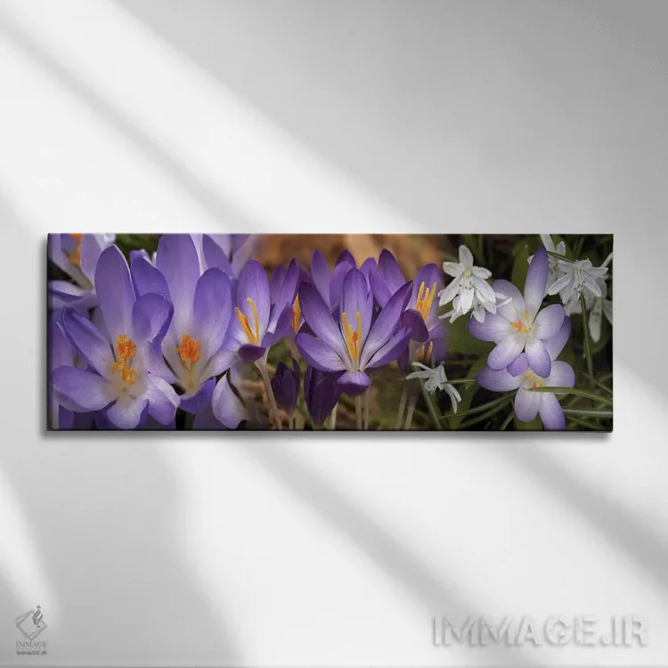 تابلو دکوراتیو جزئیات گل ها اثر پانورامیک ایمجز - نمای روبهرو روی دیوار