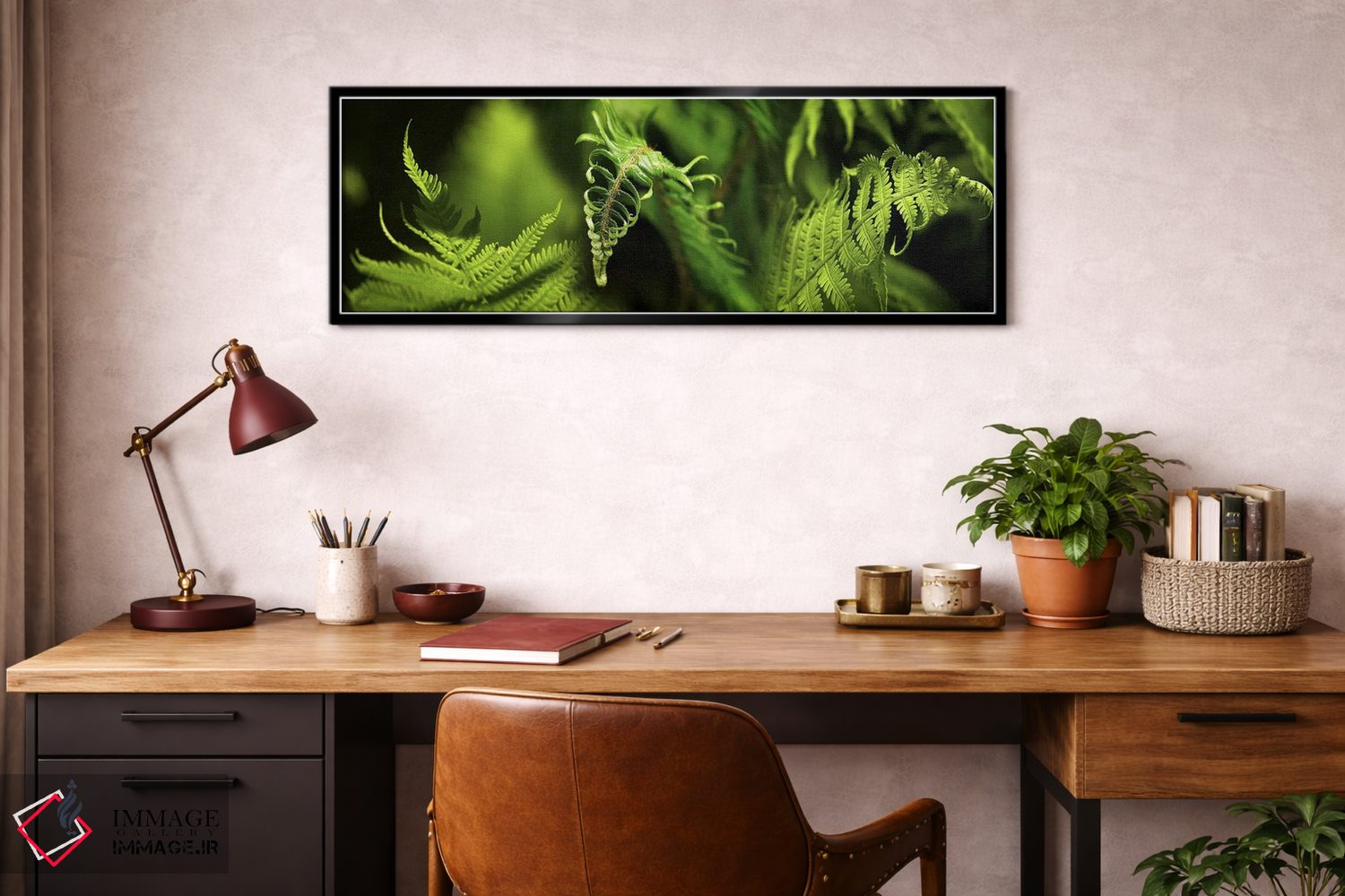 تابلو دکوراتیو نمای نزدیک از سرخس ها اثر پانورامیک ایمجز - D2B