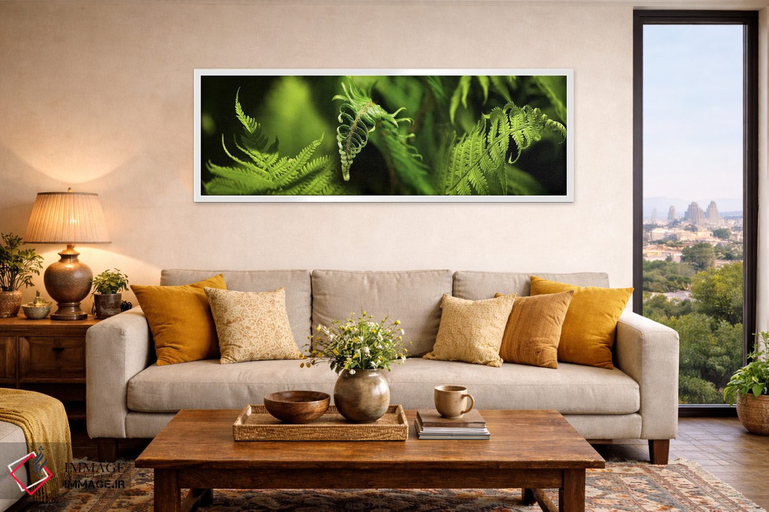 تابلو دکوراتیو نمای نزدیک از سرخس ها اثر پانورامیک ایمجز - D4W