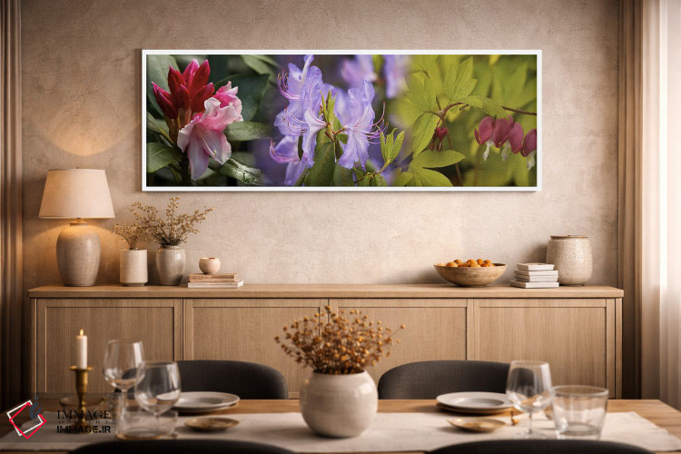 تابلو دکوراتیو جزئیات گل های رنگارنگ روشن اثر پانورامیک ایمجز - D1W