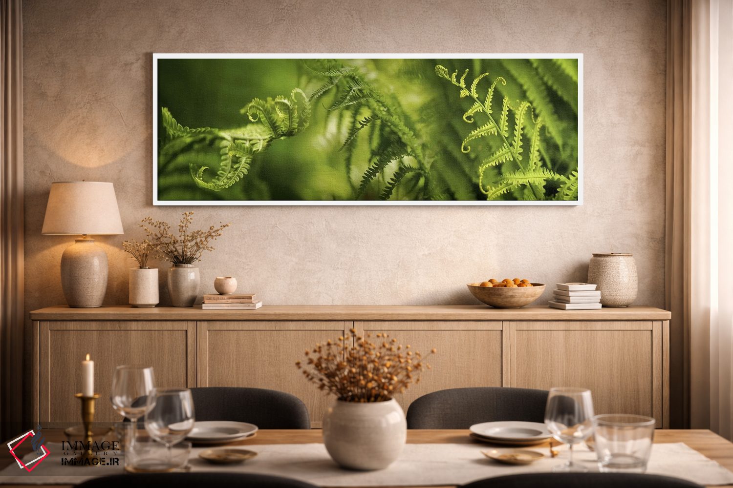 تابلو دکوراتیو نمای نزدیک از تصاویر متعدد سرخس ها اثر پانورامیک ایمجز - D1W