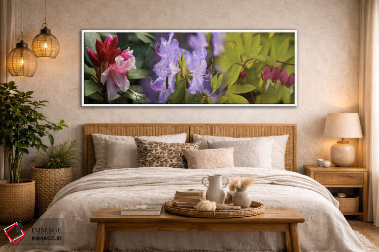 تابلو دکوراتیو جزئیات گل های رنگارنگ روشن اثر پانورامیک ایمجز - D4W