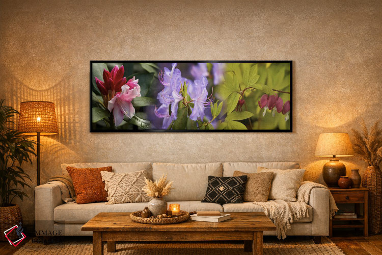 تابلو دکوراتیو جزئیات گل های رنگارنگ روشن اثر پانورامیک ایمجز - D6B