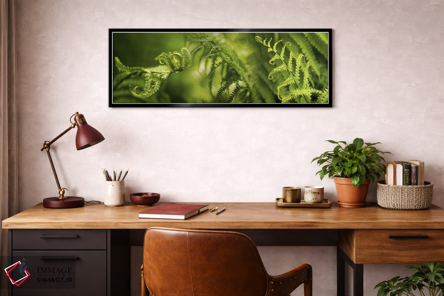 تابلو دکوراتیو نمای نزدیک از تصاویر متعدد سرخس ها اثر پانورامیک ایمجز - D2B