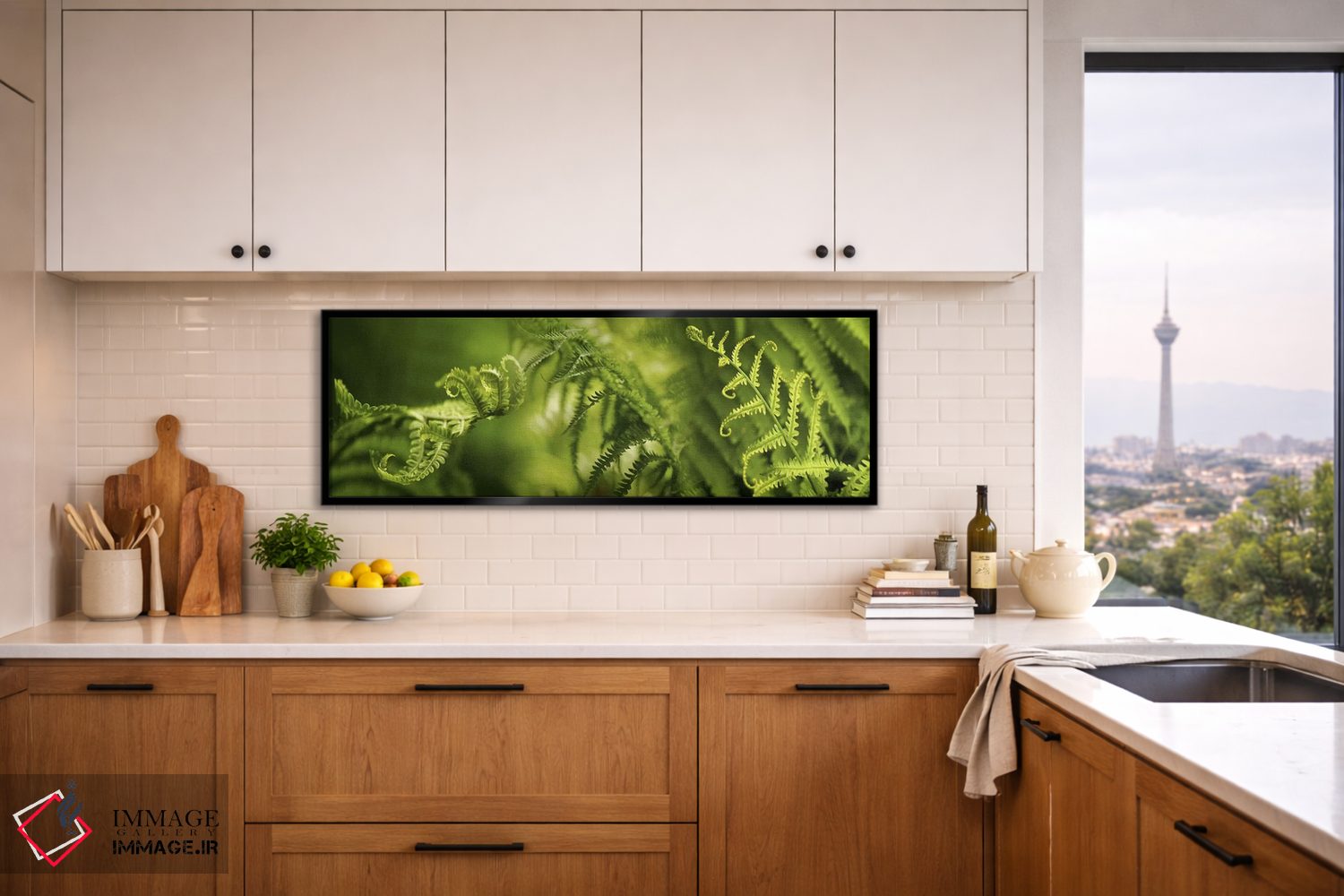 تابلو دکوراتیو نمای نزدیک از تصاویر متعدد سرخس ها اثر پانورامیک ایمجز - D5B