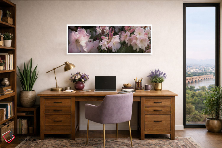 تابلو دکوراتیو تصاویر متعدد از گل های رودودندرون صورتی اثر پانورامیک ایمجز - D1W