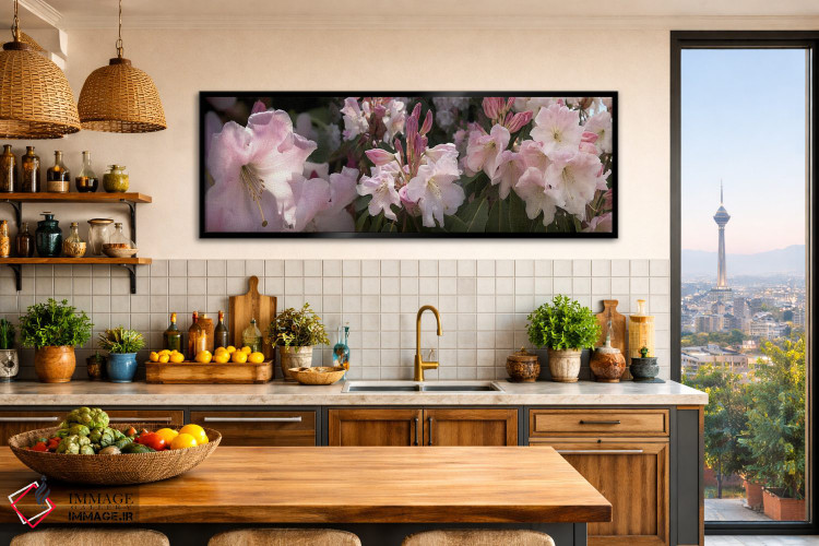 تابلو دکوراتیو تصاویر متعدد از گل های رودودندرون صورتی اثر پانورامیک ایمجز - D3B