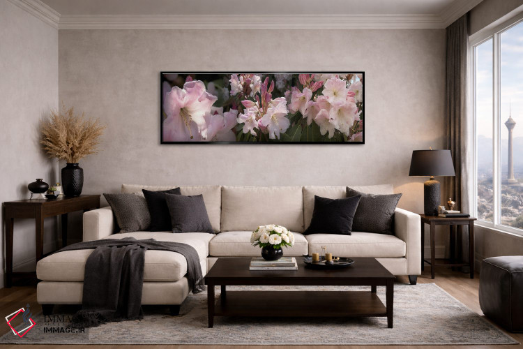 تابلو دکوراتیو تصاویر متعدد از گل های رودودندرون صورتی اثر پانورامیک ایمجز - D6B