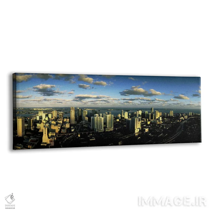 تابلو دکوراتیو ابرها بر فراز افق شهری، میامی، فلوریدا، ایالات متحده آم… اثر پانورامیک ایمجز - نمای پرسپکتیو محصول