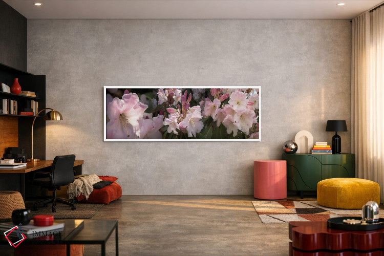 تابلو دکوراتیو تصاویر متعدد از گل های رودودندرون صورتی اثر پانورامیک ایمجز - D5W