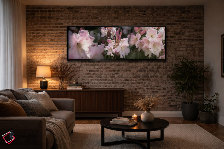 تابلو دکوراتیو تصاویر متعدد از گل های رودودندرون صورتی اثر پانورامیک ایمجز - D4B