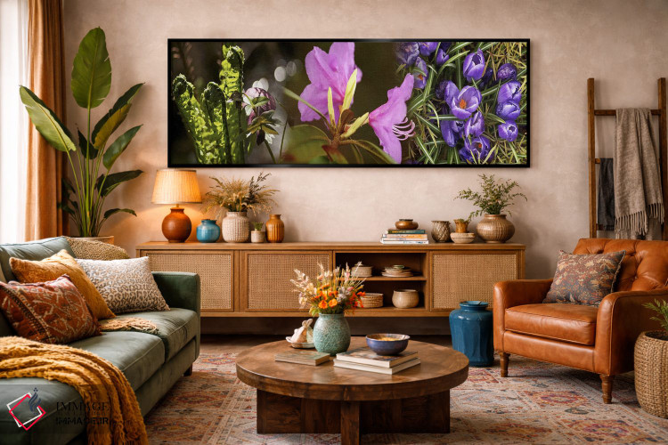 تابلو دکوراتیو جزئیات گل های بهار زودرس اثر پانورامیک ایمجز - D4B