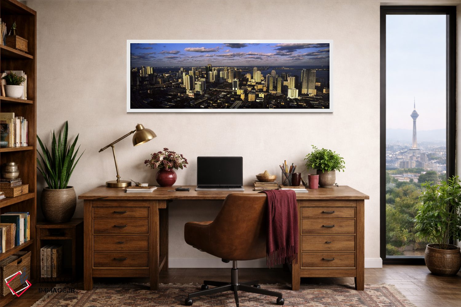 تابلو دکوراتیو ابرها بر فراز افق شهری، میامی، فلوریدا، ایالات متحده آم… اثر پانورامیک ایمجز - D2W