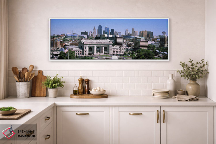 تابلو دکوراتیو ایستگاه اتحادیه با افق شهری در پس زمینه، کانزاس سیتی، م… اثر پانورامیک ایمجز - D1W