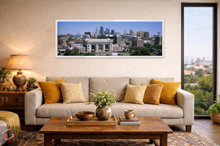 تابلو دکوراتیو ایستگاه اتحادیه با افق شهری در پس زمینه، کانزاس سیتی، م… اثر پانورامیک ایمجز - D4W