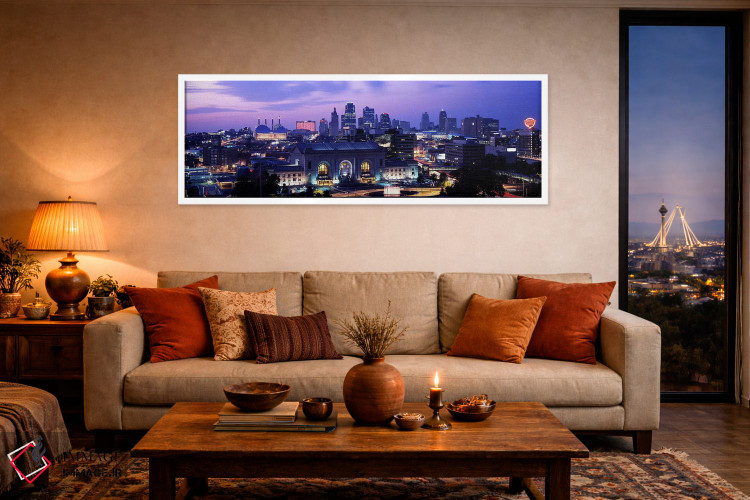 تابلو دکوراتیو ایستگاه اتحادیه در غروب با افق شهری در پس زمینه، کانزاس… اثر پانورامیک ایمجز - D4W