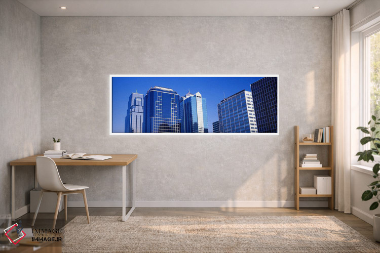 تابلو دکوراتیو نمای از زاویه پایین از افق شهری مرکز شهر، تاون پویلین… اثر پانورامیک ایمجز - D1W