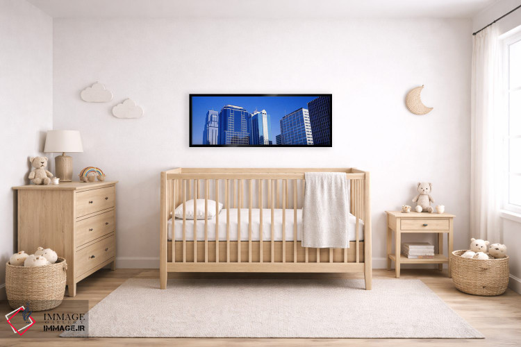 تابلو دکوراتیو نمای از زاویه پایین از افق شهری مرکز شهر، تاون پویلین… اثر پانورامیک ایمجز - D5B