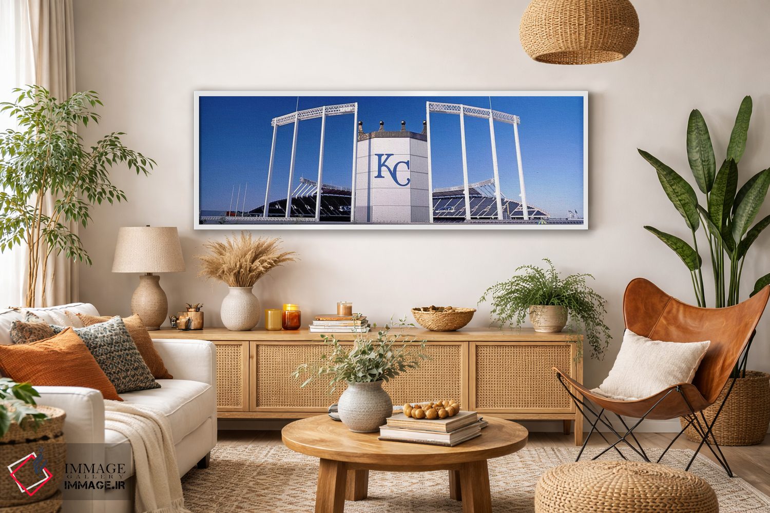 تابلو دکوراتیو استادیوم بیسبال، استادیوم کافمن، کانزاس سیتی، میزوری، ا… اثر پانورامیک ایمجز - D2W