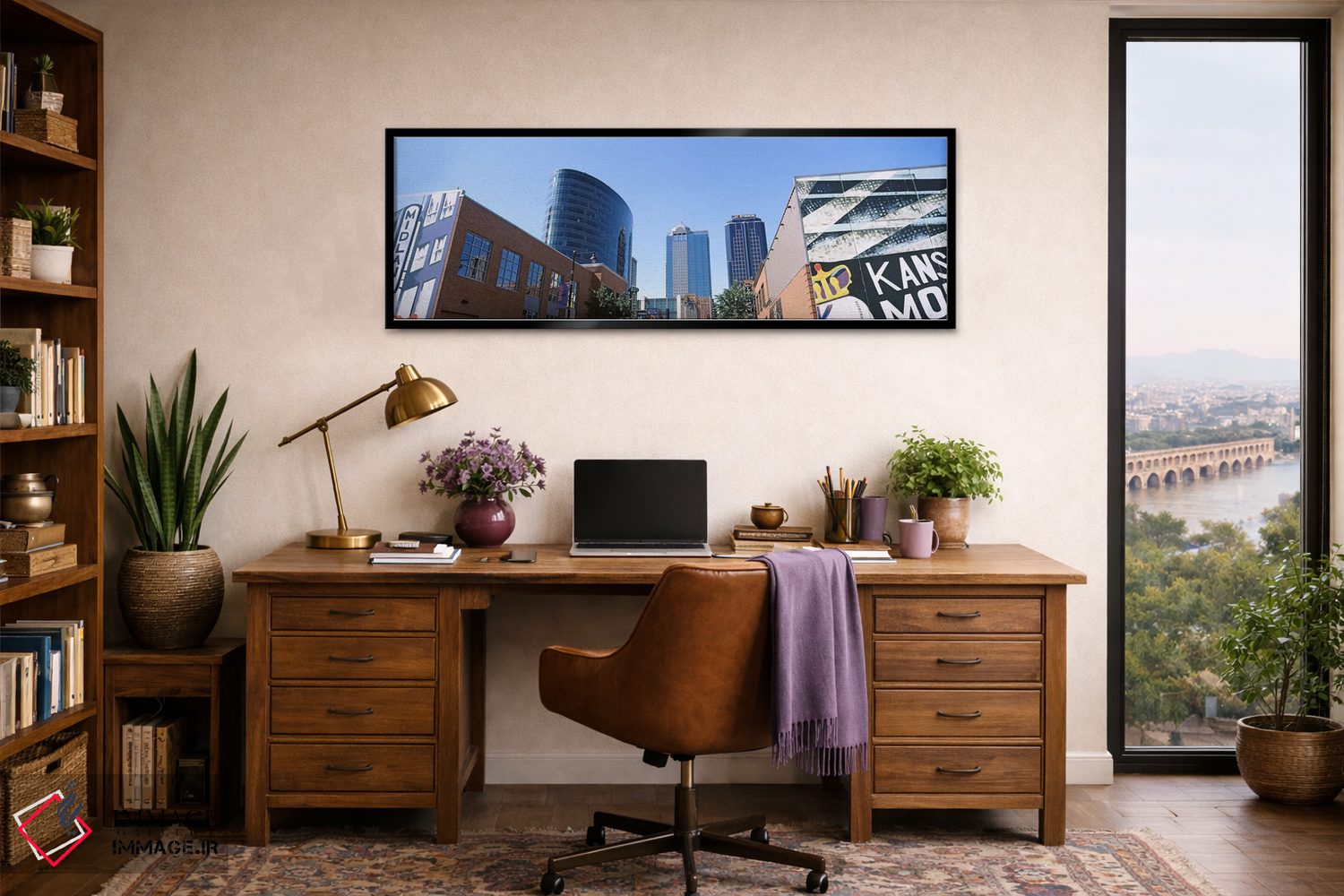 تابلو دکوراتیو هنر خیابانی در مرکز شهر کانزاس سیتی، میزوری، ایالات متح… اثر پانورامیک ایمجز - D2B