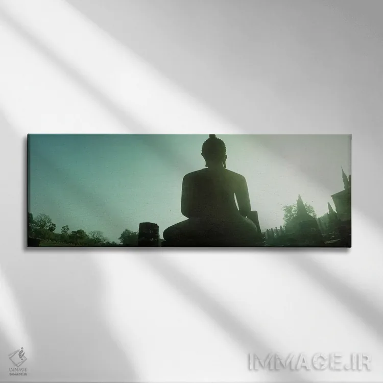 تابلو دکوراتیو نمای از زاویه پایین از مجسمه بودا، پارک تاریخی سوخوتای… اثر پانورامیک ایمجز - نمای روبهرو روی دیوار