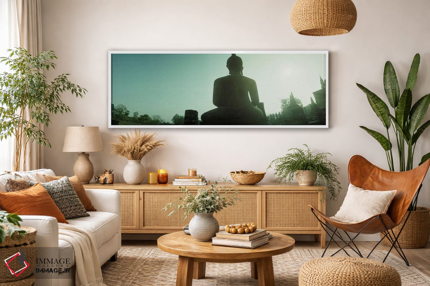 تابلو دکوراتیو نمای از زاویه پایین از مجسمه بودا، پارک تاریخی سوخوتای… اثر پانورامیک ایمجز - D2W