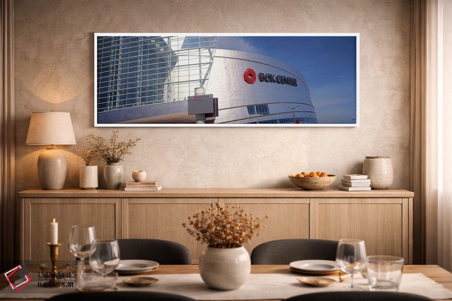 تابلو دکوراتیو مرکز BOK در مرکز شهر تولسا، اوکلاهاما، ایالات متحده آمر… اثر پانورامیک ایمجز - D3W