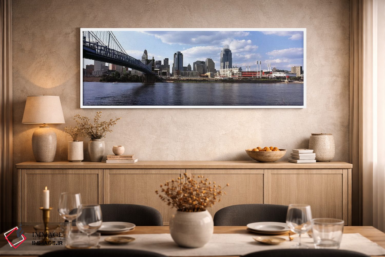 تابلو دکوراتیو پل بر فراز رودخانه اوهایو، سینسیناتی، شهرستان همیلتون… اثر پانورامیک ایمجز - D2W