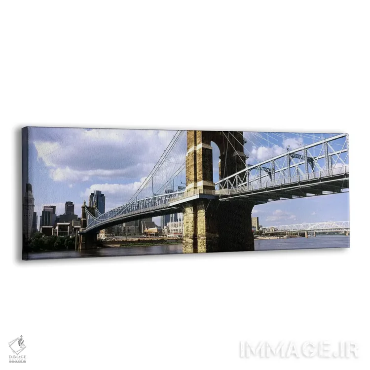 تابلو دکوراتیو پل معلق جان ای. روبلینگ بر روی رودخانه اوهایو، سینسینات… اثر پانورامیک ایمجز - نمای پرسپکتیو محصول