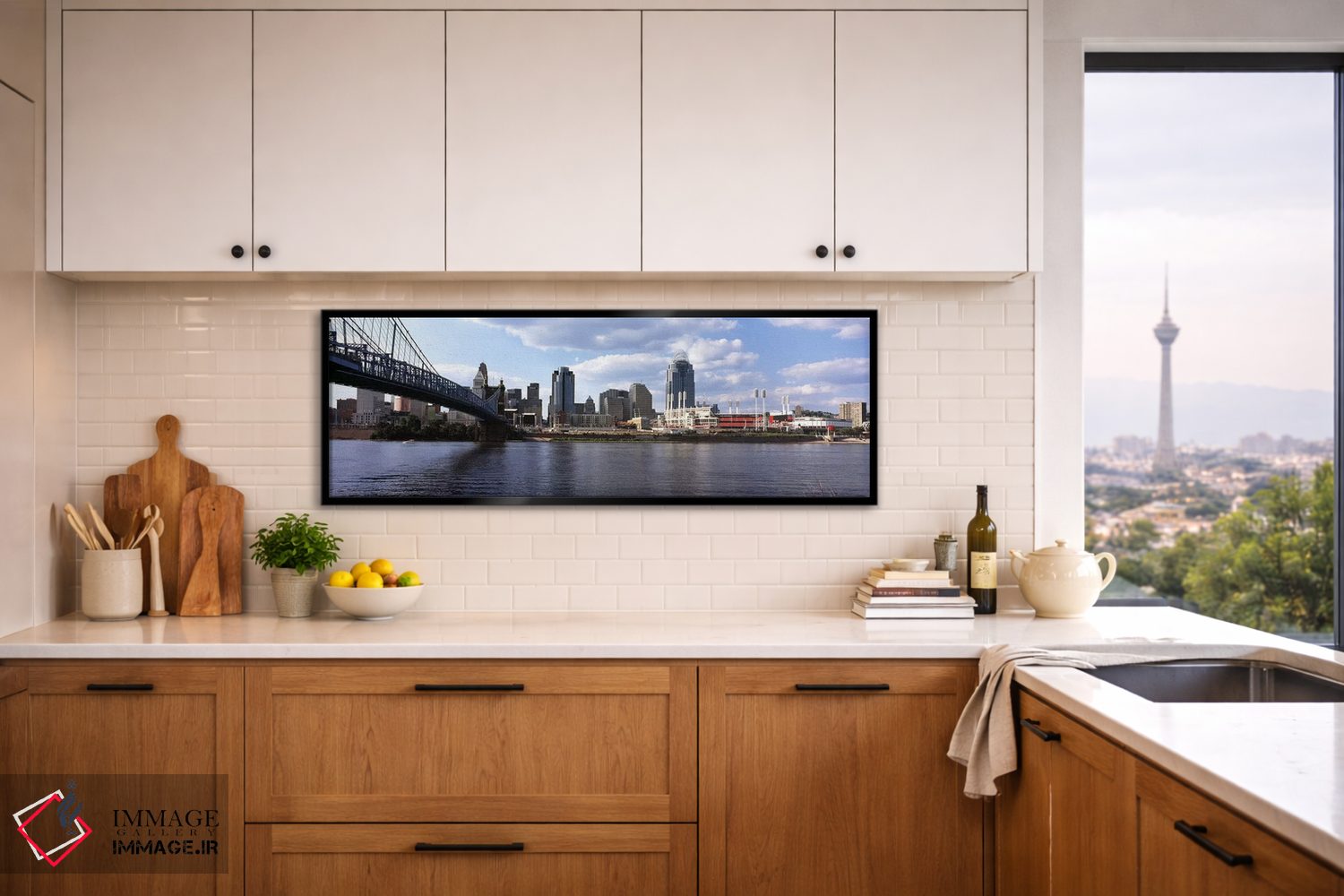 تابلو دکوراتیو پل بر فراز رودخانه اوهایو، سینسیناتی، شهرستان همیلتون… اثر پانورامیک ایمجز - D5B