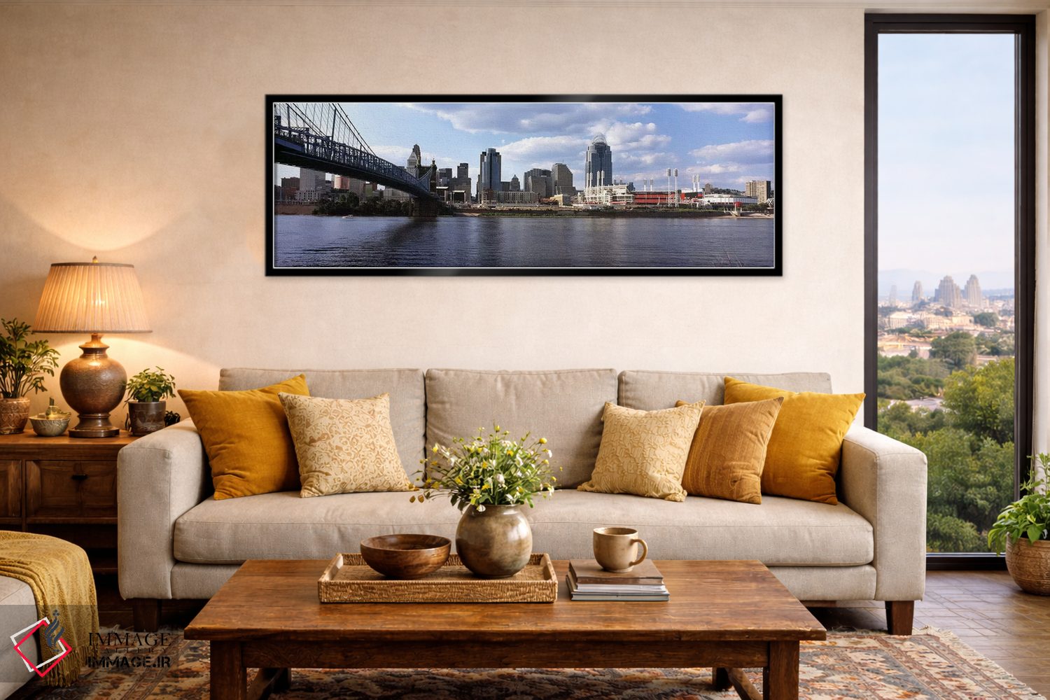 تابلو دکوراتیو پل بر فراز رودخانه اوهایو، سینسیناتی، شهرستان همیلتون… اثر پانورامیک ایمجز - D6B