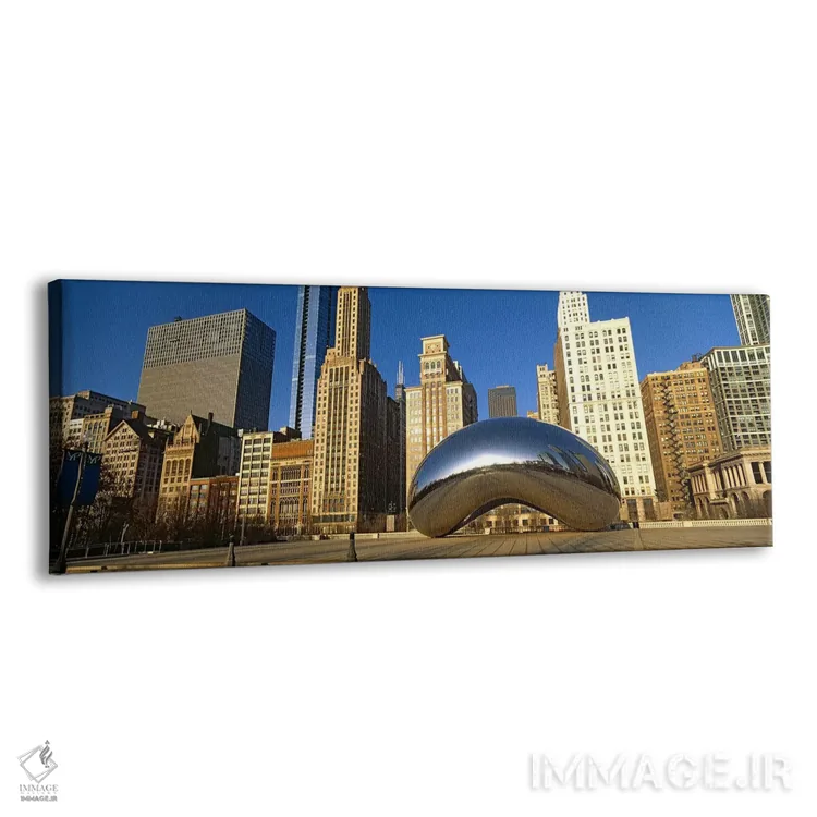 تابلو دکوراتیو مجسمه گیت ابر با ساختمان ها در پس زمینه، پارک هزاره، شی… اثر پانورامیک ایمجز - نمای پرسپکتیو محصول