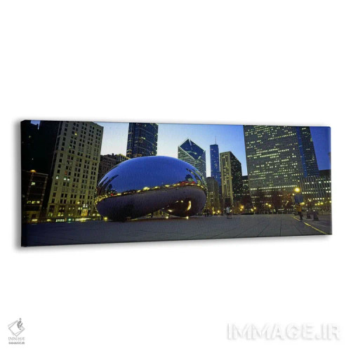 تابلو دکوراتیو ساختمان ها در یک شهر، گیت ابر، پارک هزاره، شیکاگو، شهرس… اثر پانورامیک ایمجز - نمای پرسپکتیو محصول