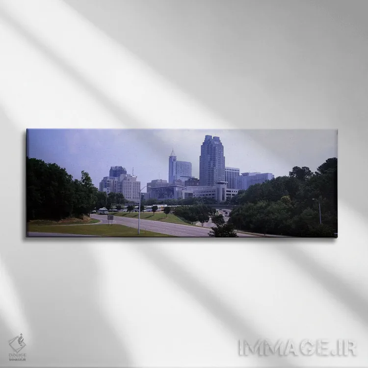 تابلو دکوراتیو صحنه خیابانی با ساختمان ها در یک شهر، رالی، شهرستان ویک… اثر پانورامیک ایمجز - نمای روبهرو روی دیوار