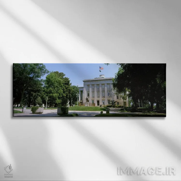تابلو دکوراتیو ساختمان دولتی در یک شهر، تالار شهر، رالی، شهرستان ویک… اثر پانورامیک ایمجز - نمای روبهرو روی دیوار