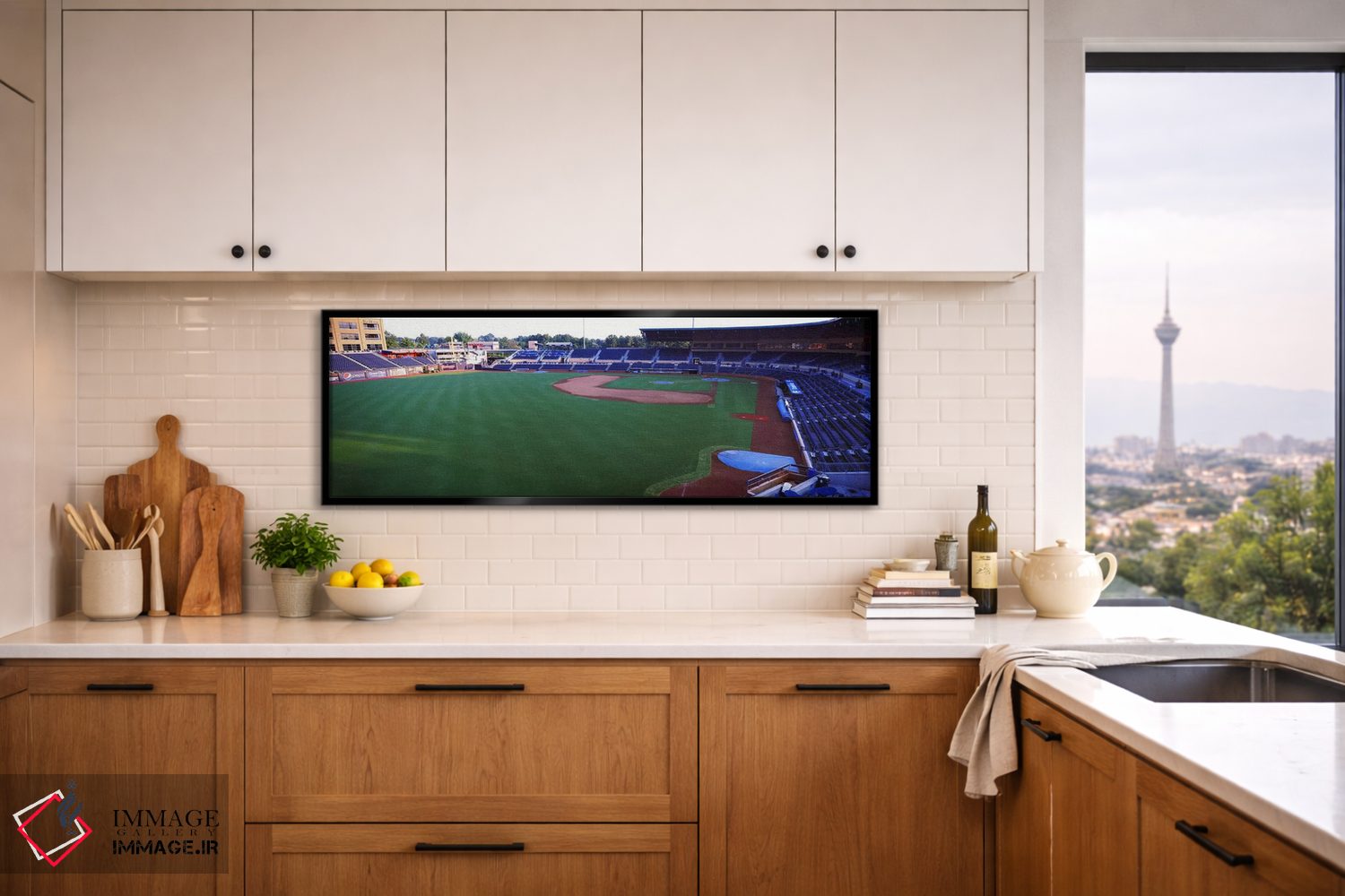 تابلو دکوراتیو استادیوم بیسبال در یک شهر، پارک ورزشی دورهم بولز، دورها… اثر پانورامیک ایمجز - D6B