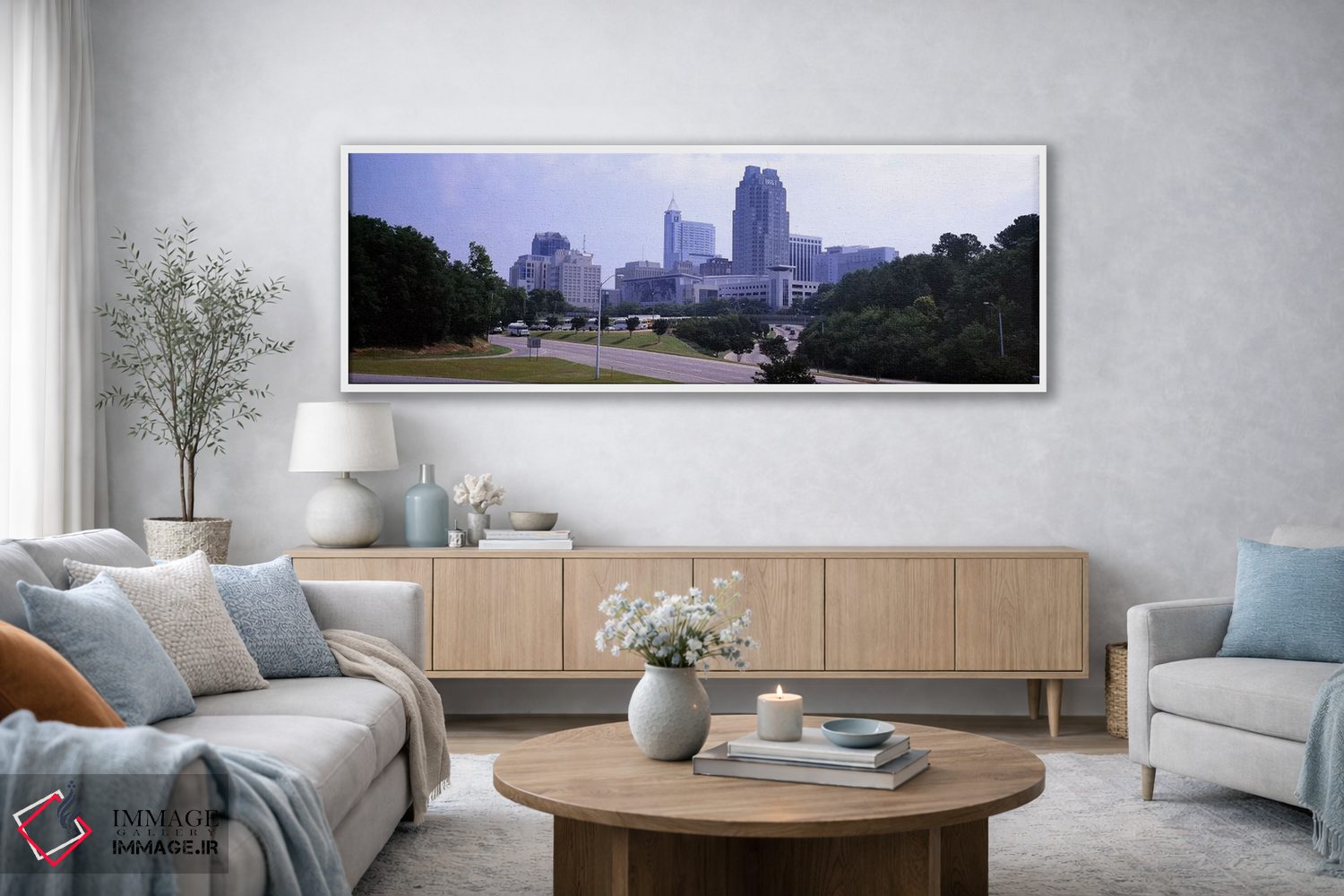 تابلو دکوراتیو صحنه خیابانی با ساختمان ها در یک شهر، رالی، شهرستان ویک… اثر پانورامیک ایمجز - D3W