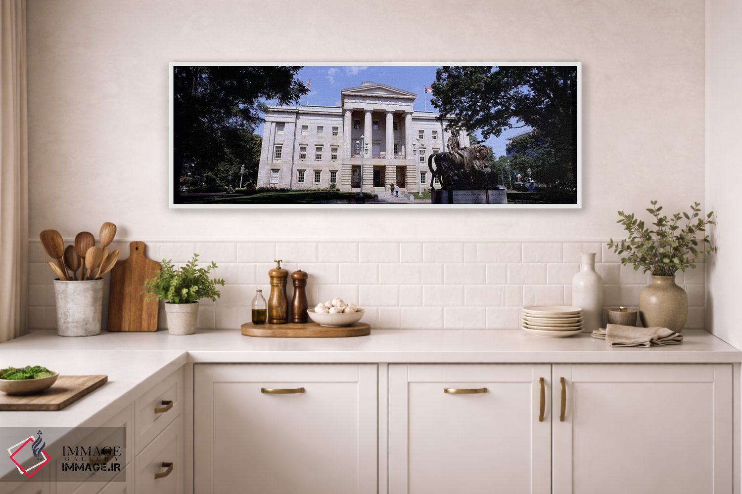 تابلو دکوراتیو نمای ساختمان دولتی، تالار شهر، رالی، شهرستان ویک، کارول… اثر پانورامیک ایمجز - D1W