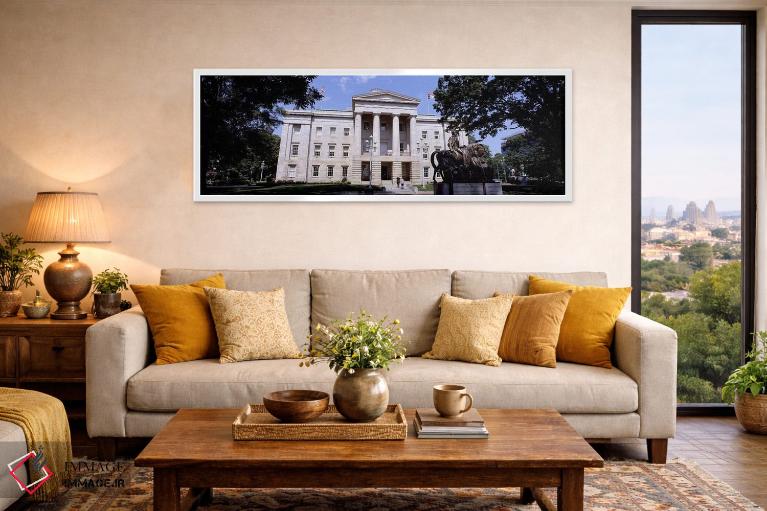 تابلو دکوراتیو نمای ساختمان دولتی، تالار شهر، رالی، شهرستان ویک، کارول… اثر پانورامیک ایمجز - D4W