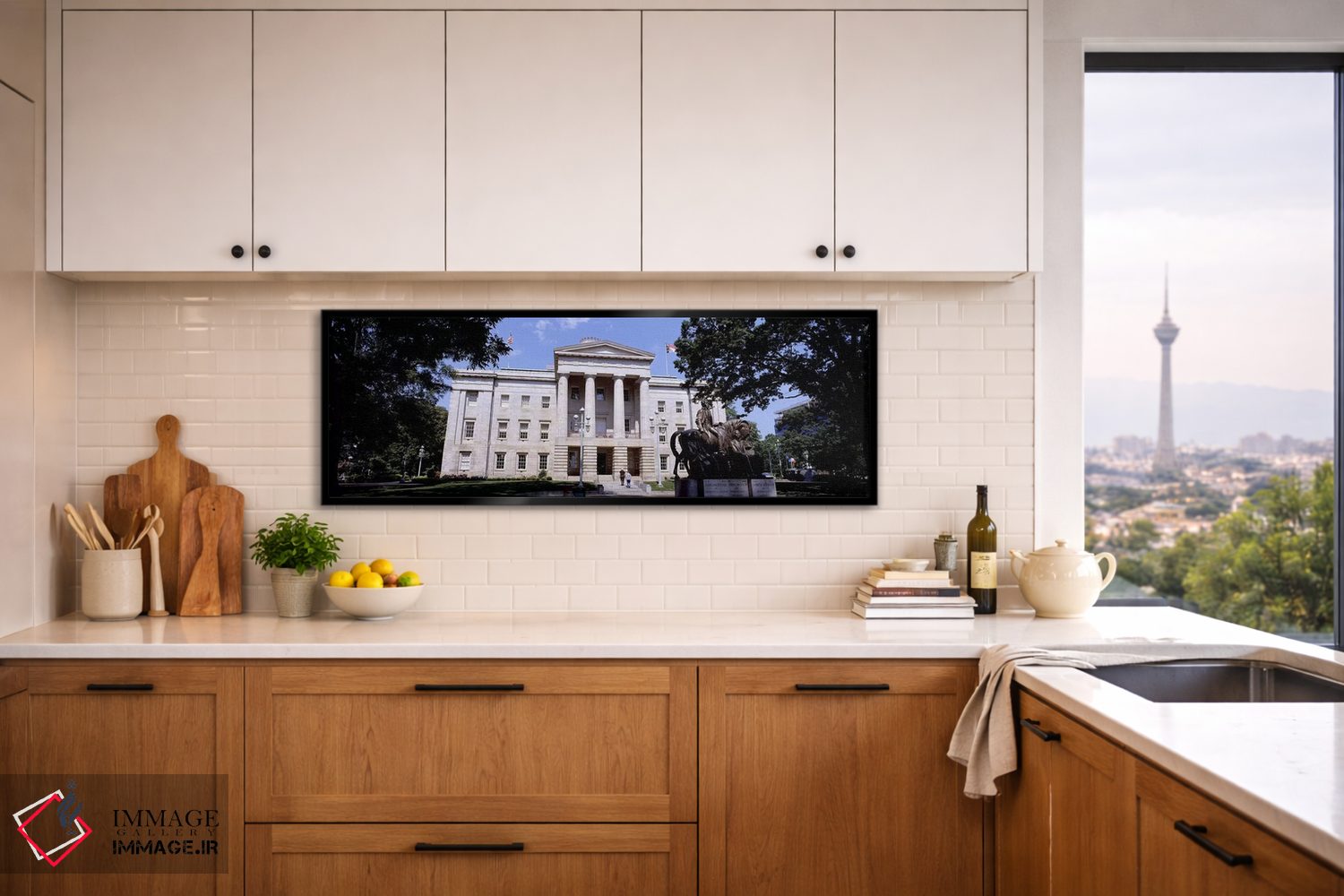 تابلو دکوراتیو نمای ساختمان دولتی، تالار شهر، رالی، شهرستان ویک، کارول… اثر پانورامیک ایمجز - D5B