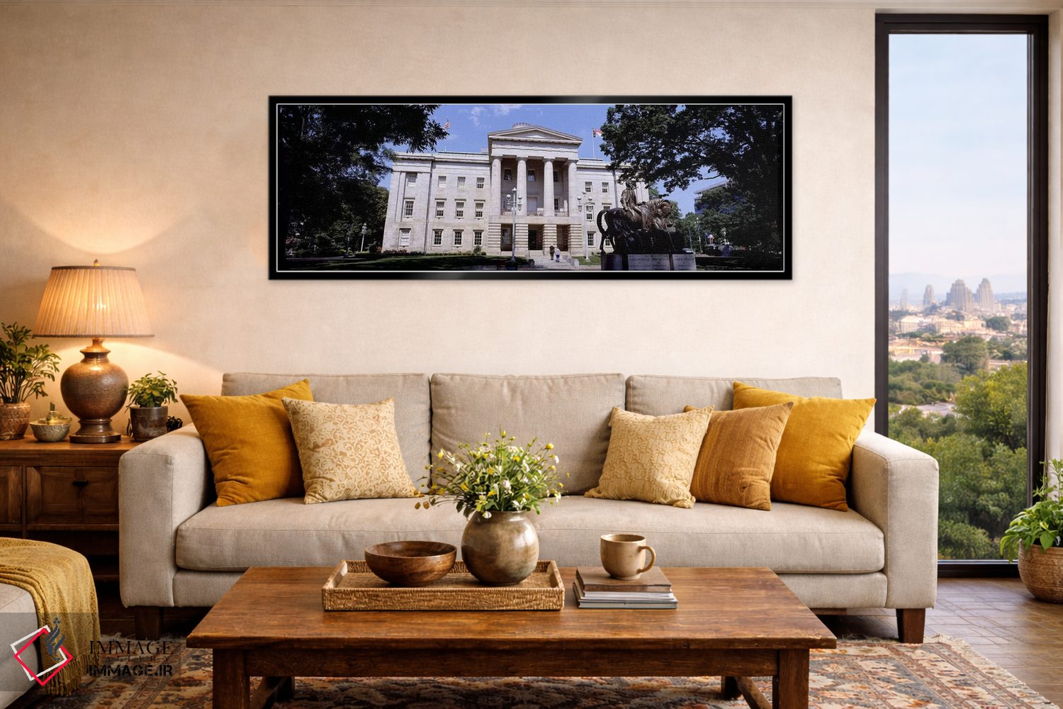 تابلو دکوراتیو نمای ساختمان دولتی، تالار شهر، رالی، شهرستان ویک، کارول… اثر پانورامیک ایمجز - D6B