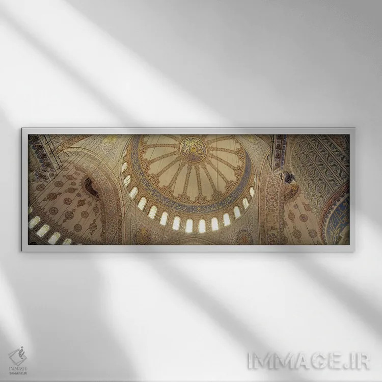 تابلو دکوراتیو داخلی مسجد، مسجد آبی، استانبول، ترکیه اثر پانورامیک ایمجز - نمای قابدار سفید