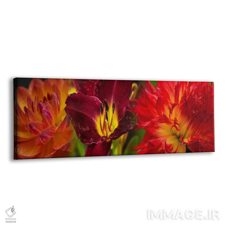 تابلو دکوراتیو نزدیک بینی از گل های نارنجی اثر پانورامیک ایمجز - نمای پرسپکتیو محصول
