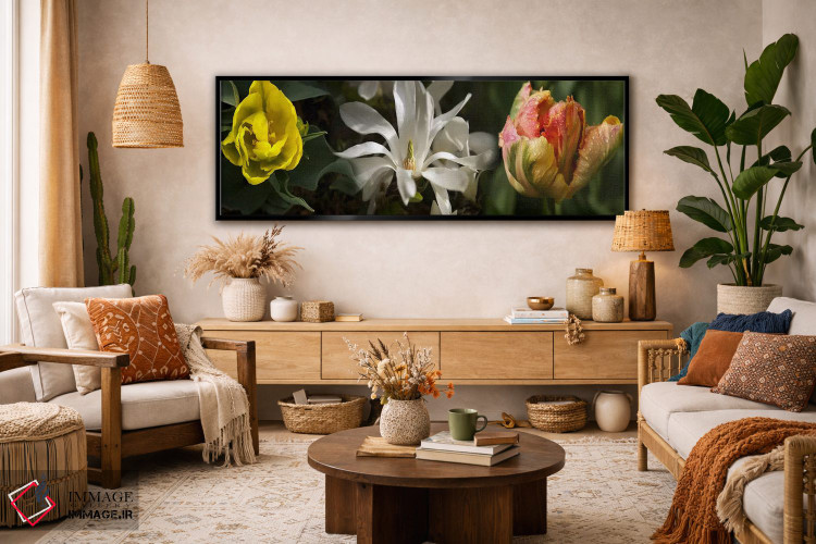 تابلو دکوراتیو نزدیک بینی از گل ها اثر پانورامیک ایمجز - D2B