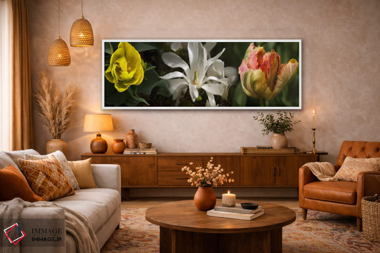 تابلو دکوراتیو نزدیک بینی از گل ها اثر پانورامیک ایمجز - D3W