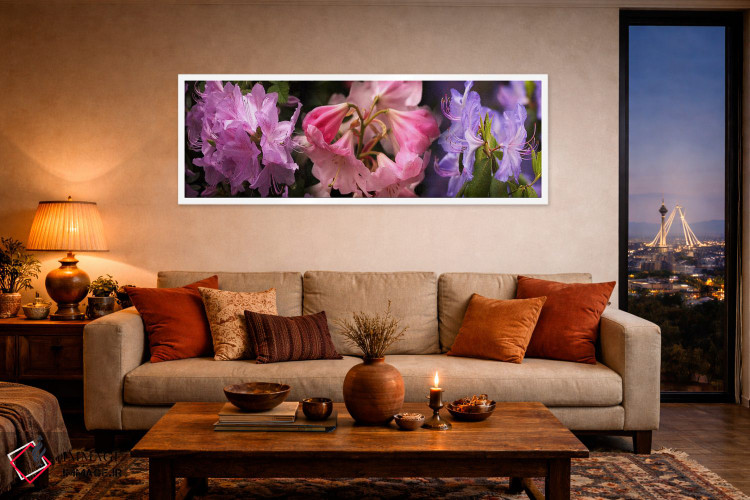 تابلو دکوراتیو گل های رودودندرون رنگارنگ اثر پانورامیک ایمجز - D4W
