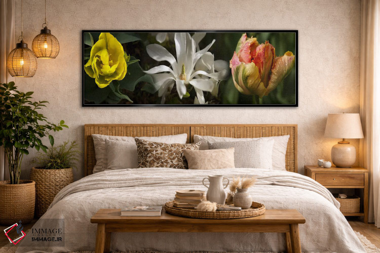 تابلو دکوراتیو نزدیک بینی از گل ها اثر پانورامیک ایمجز - D4B